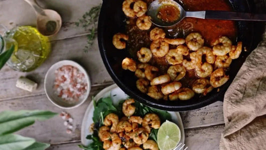Marinated oven baked prawns - Glowen