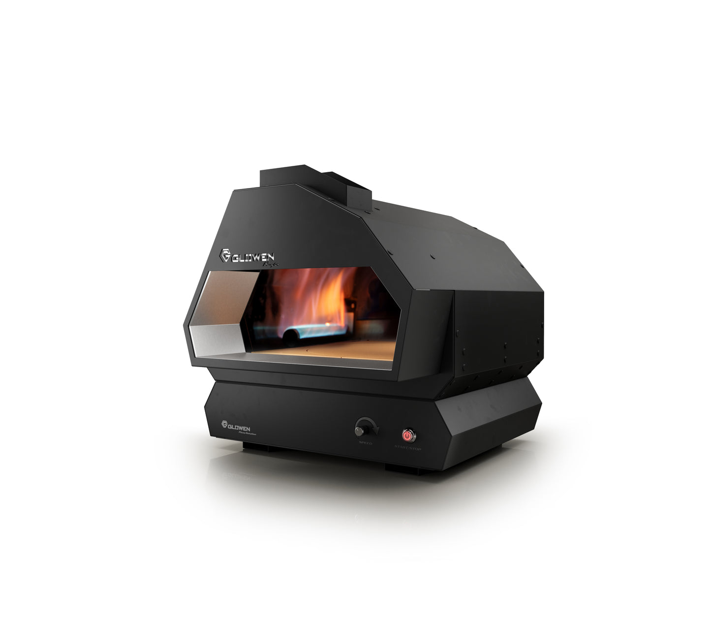Glowen Raptor Rotating Stone Black Multi-Fuel Pizza Oven