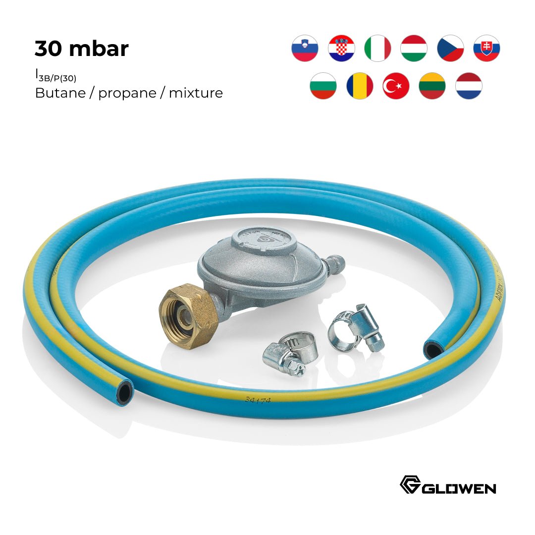 Hose and Gas Regulator 30 mbar - Glowen