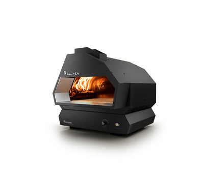 Glowen Raptor Rotating Stone Black Multi-Fuel Pizza Oven
