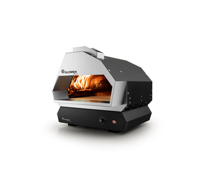 Glowen Raptor Rotating Stone Black & Silver Multi-Fuel Pizza Oven