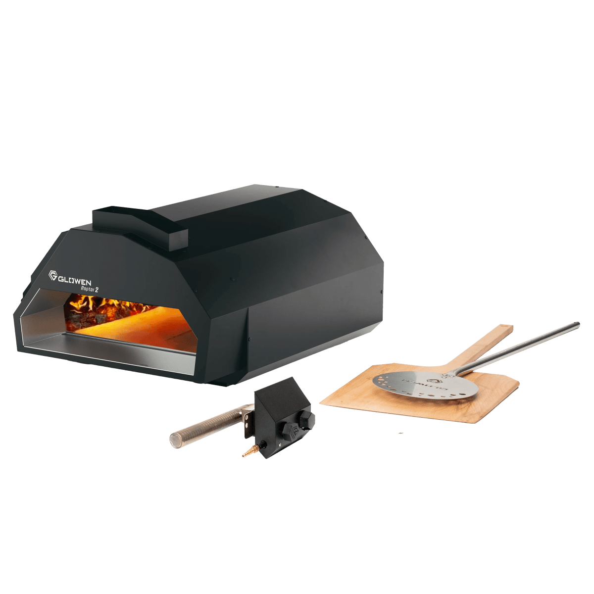 Glowen Raptor 2 Forno Per Pizza A Combustibile Misto Bruciatore A Gas E Bundle Di Pala Per Pizza