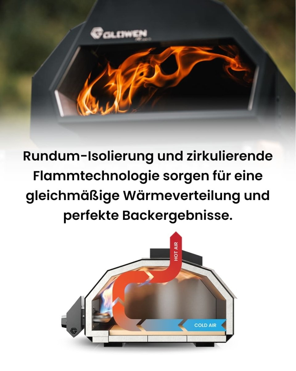 Glowen Raptor Black Multi-Fuel Pizza Oven - Glowen