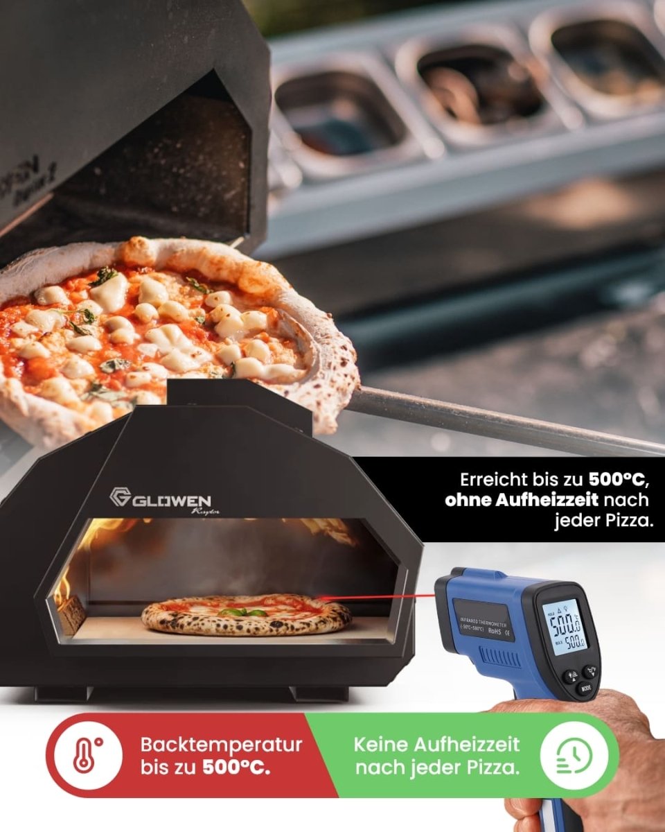 Glowen Raptor Black Multi-Fuel Pizza Oven - Glowen