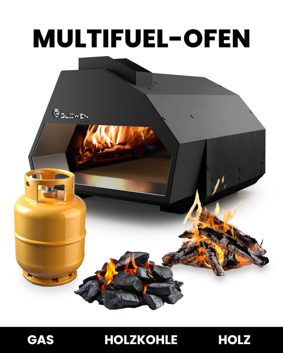 Glowen Raptor Black Multi-Fuel Pizza Oven - Glowen