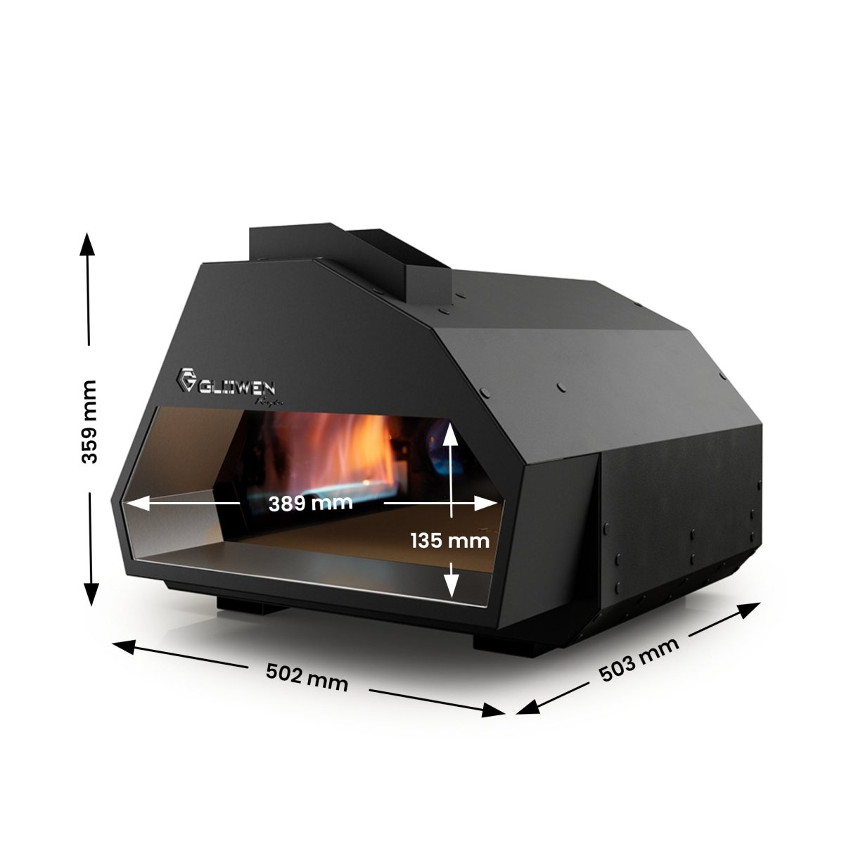 Glowen Raptor Black Multi-Fuel Pizza Oven - Glowen