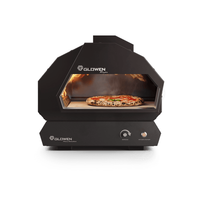 Glowen Raptor s automaticky rotujícím pizza kamenem Black Pizza pec na více paliv