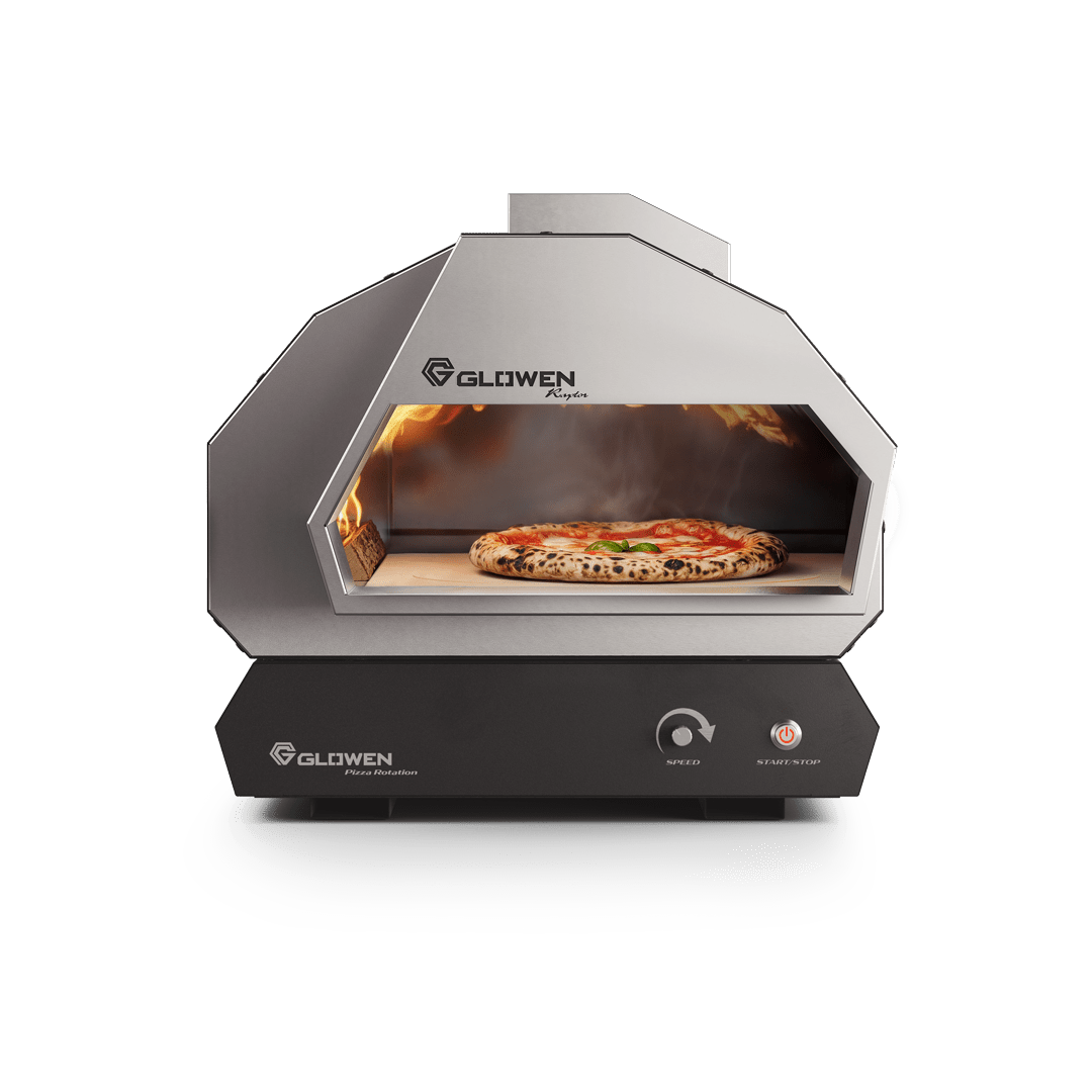 Glowen Raptor with Auto rotating pizza stone Black & Silver Multi - Fuel Pizza Oven - Glowen