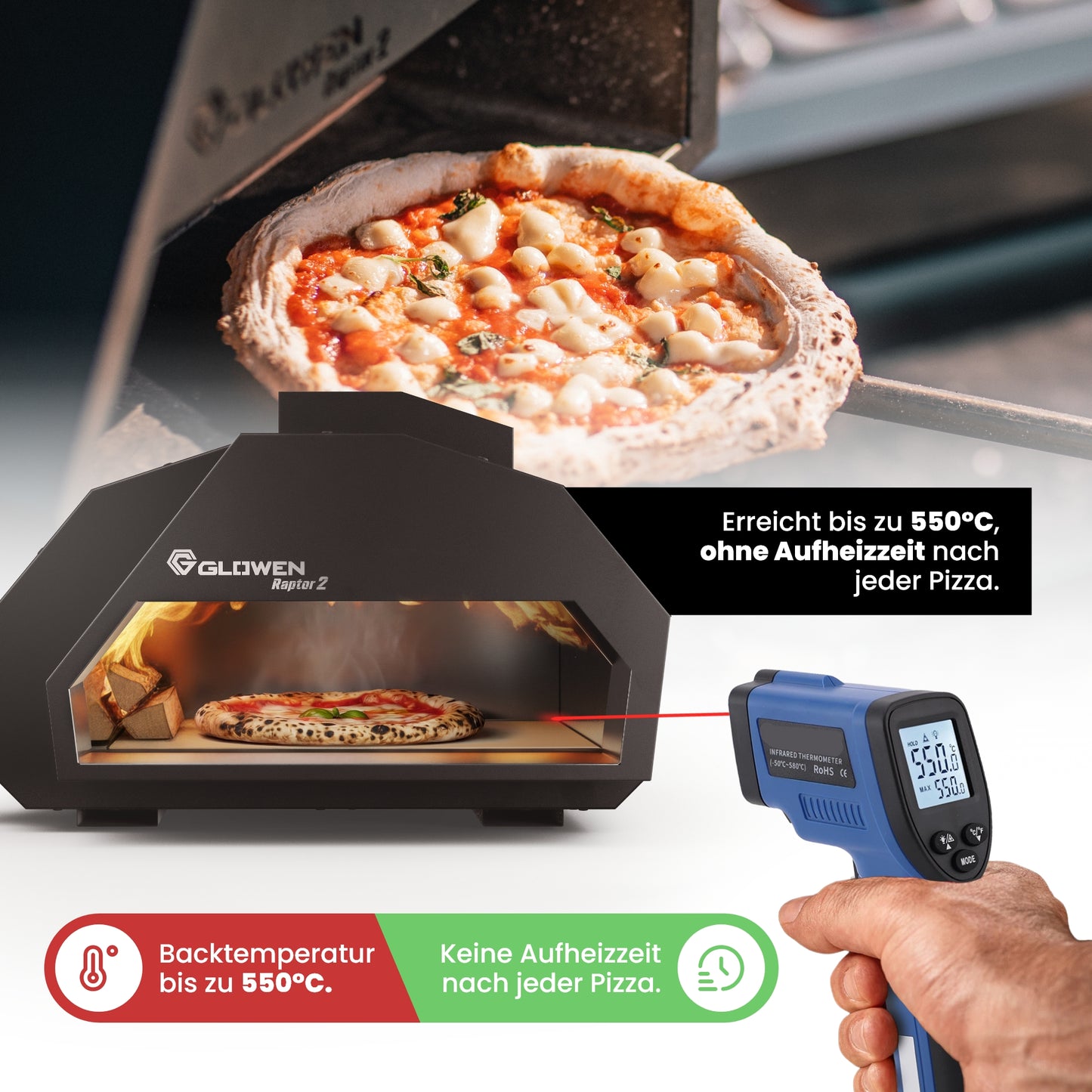 Glowen Raptor 2 Multi-Fuel Pizza Oven - Glowen