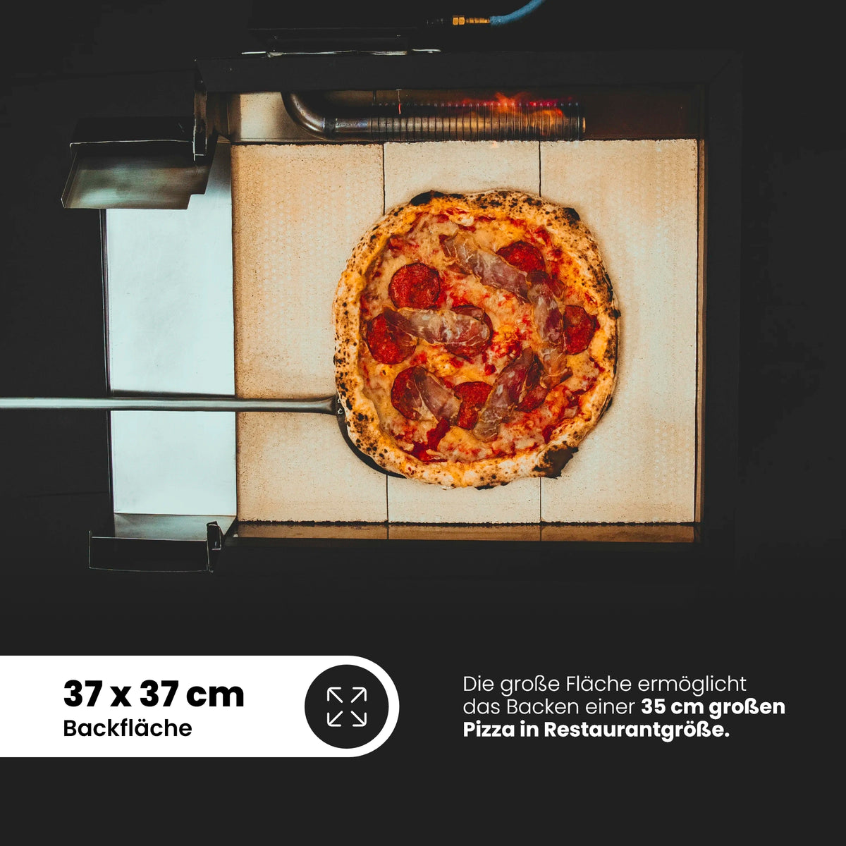 Glowen Raptor Multi-Brennstoff Pizzaofen in Schwarz