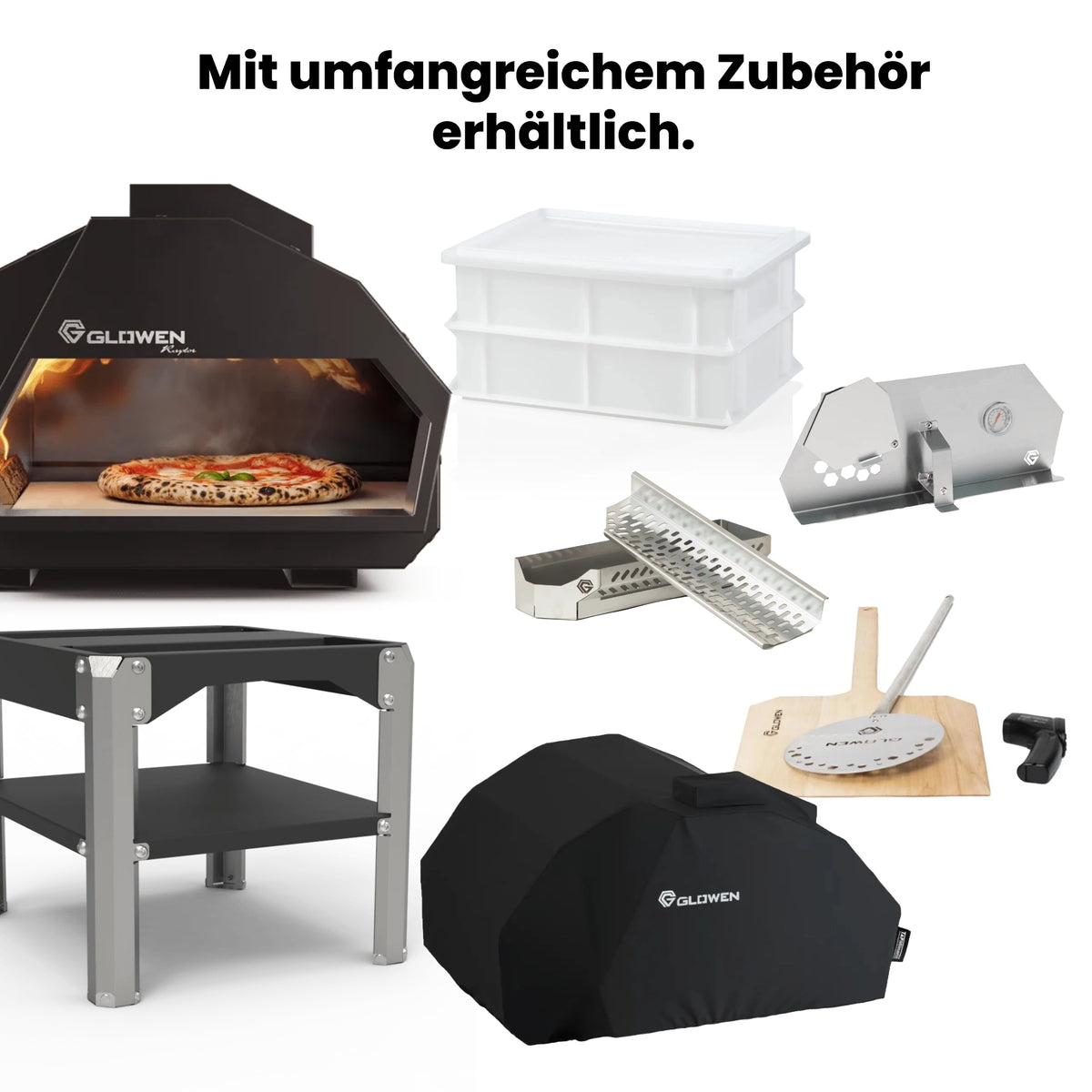 Glowen Raptor Multi-Brennstoff Pizzaofen in Schwarz