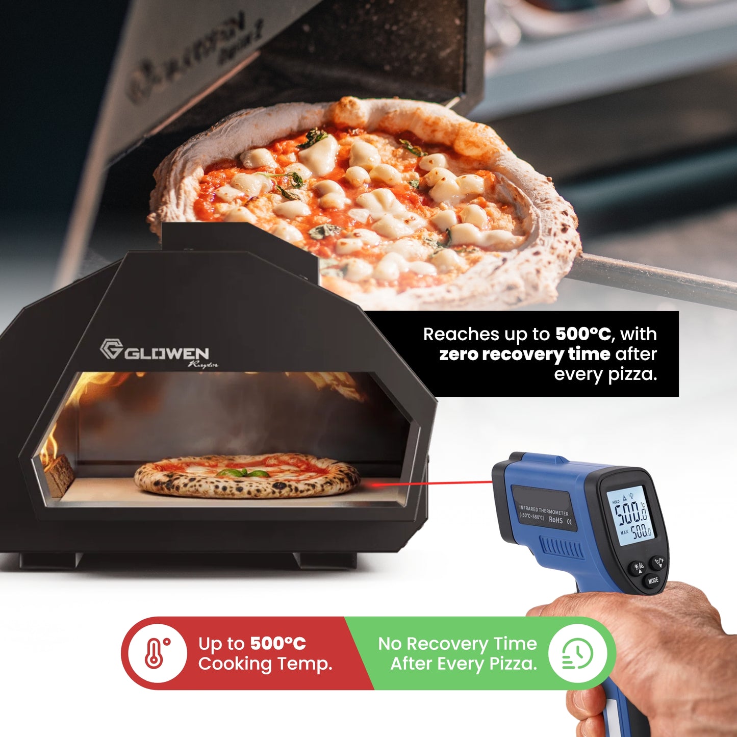 Glowen Raptor Black Multi-Fuel Pizza Oven