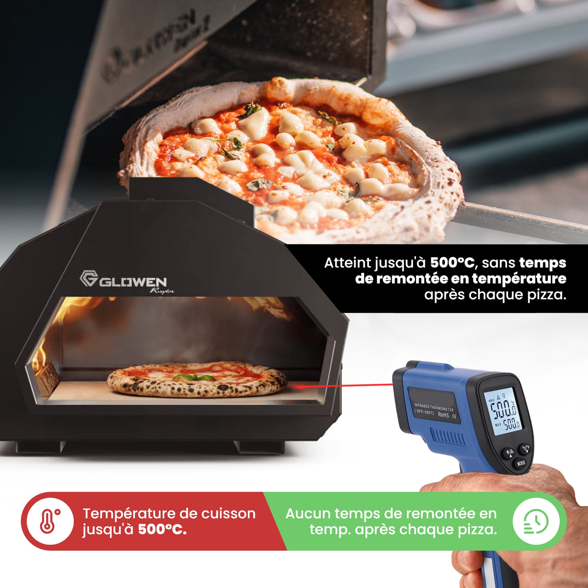 Four à pizza Glowen Raptor Black multi-combustible