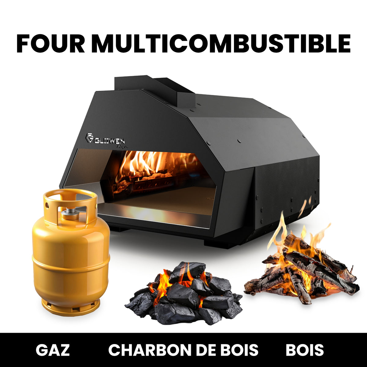 Four à pizza Glowen Raptor Black multi-combustible