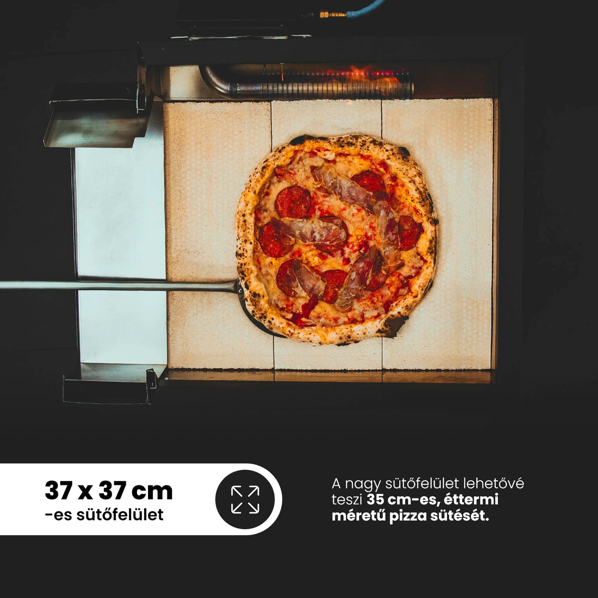 Glowen Raptor Black (fekete) többüzemű pizzakemence