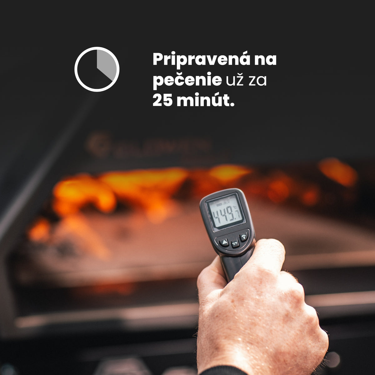 Čierna pec na pizzu Glowen Raptor 1 na viac druhov paliva