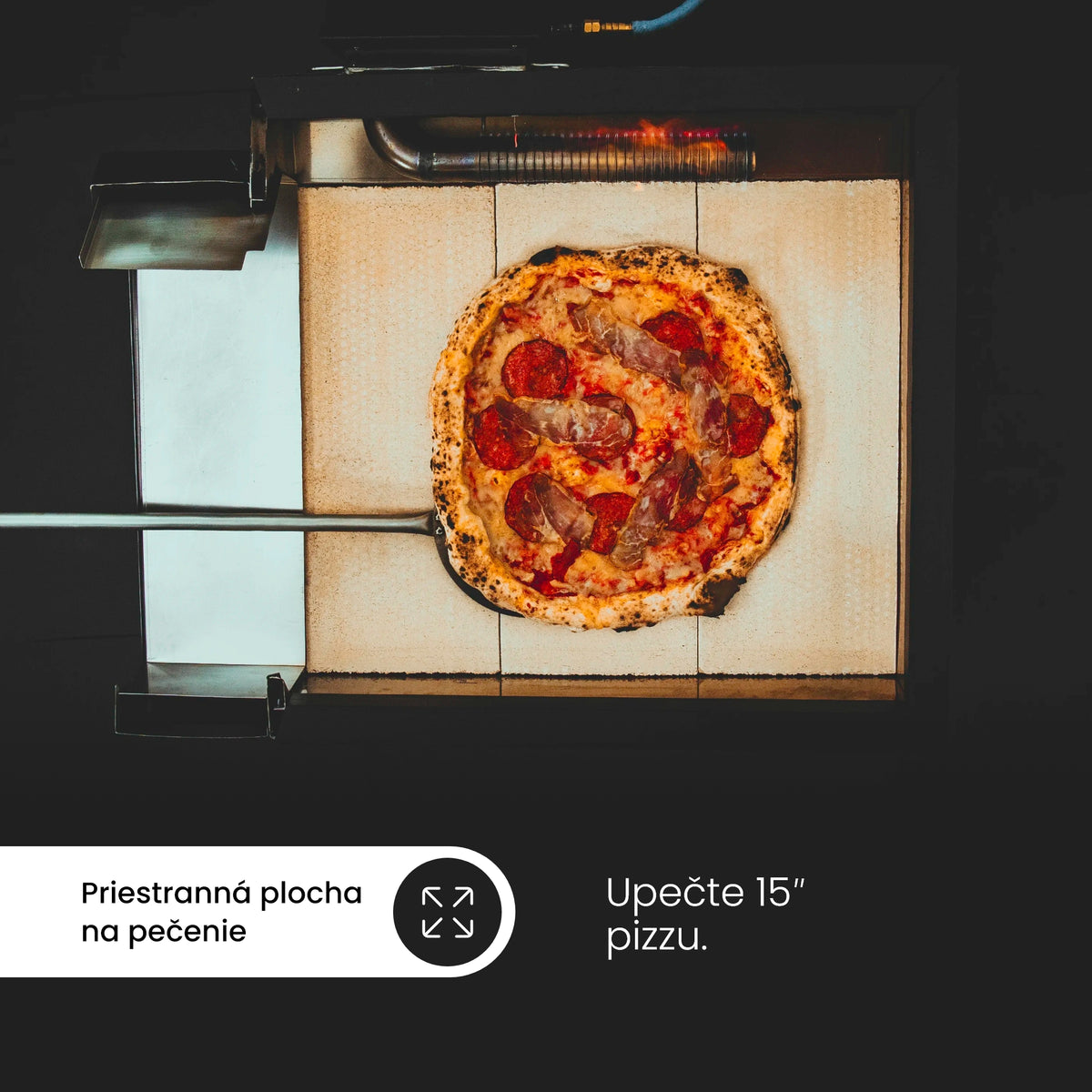 Čierna pec na pizzu Glowen Raptor 1 na viac druhov paliva