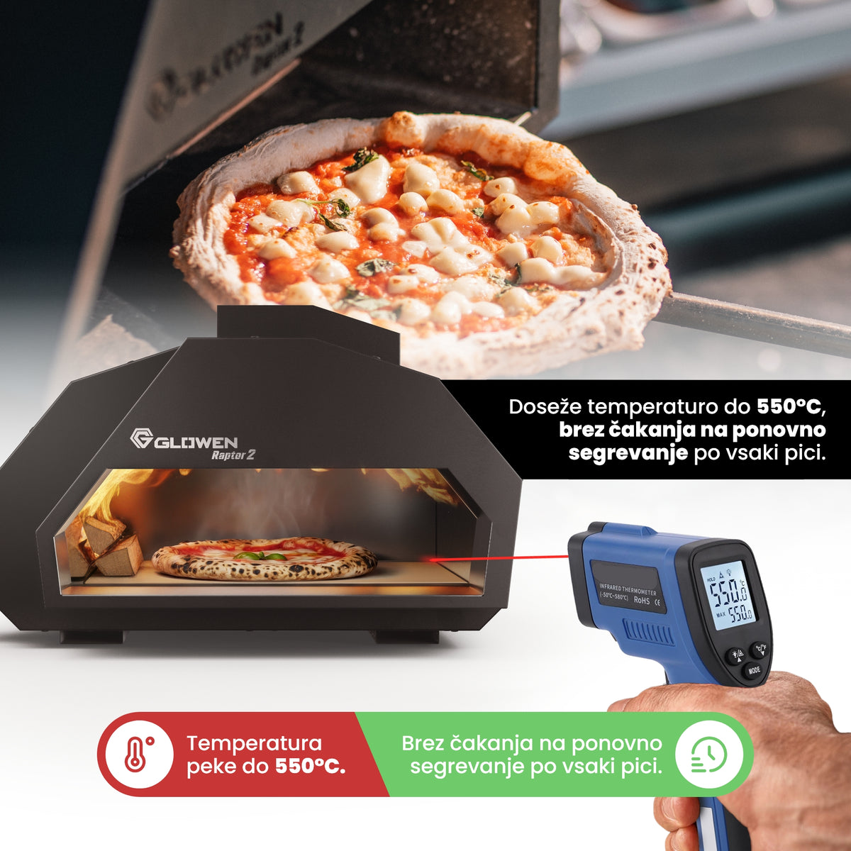 Glowen Raptor 2 Multi-Fuel Pizza Oven - Glowen