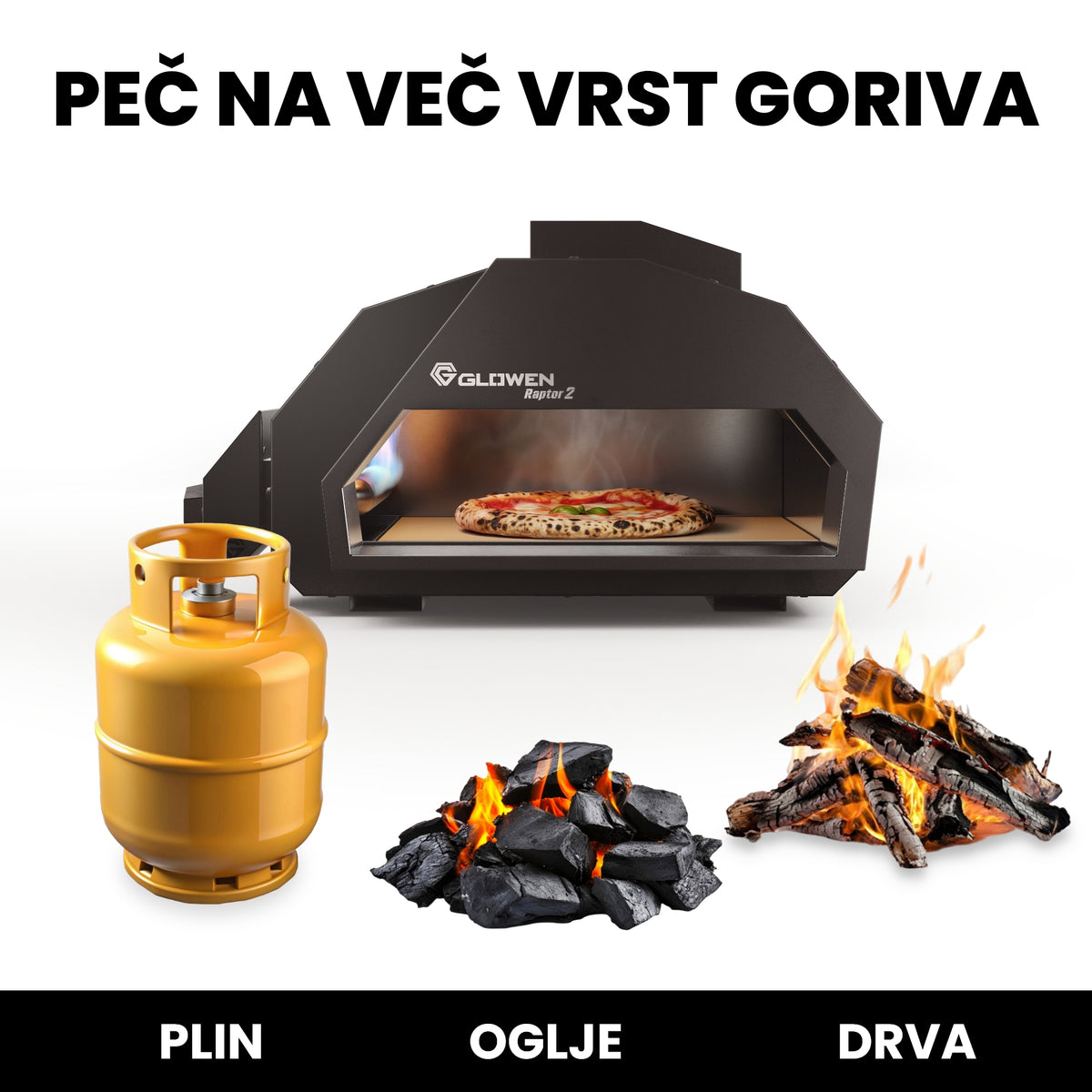 Glowen Raptor 2 Multi-Fuel Pizza Oven - Glowen